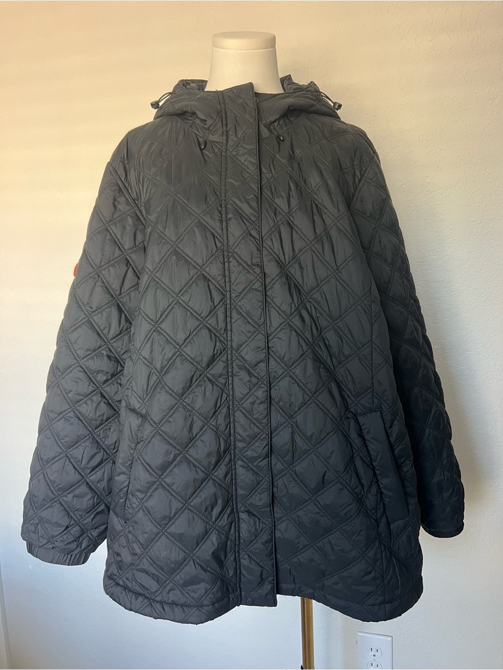 Madewell Black Airpuff Quilted Women’s Puffer Mid-Length Jacket Zip Pockets 2X